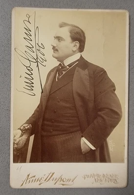 Enrico Caruso-Signed Cabinet Card 1906- Amie Dupont Studio - Image 1 of 4