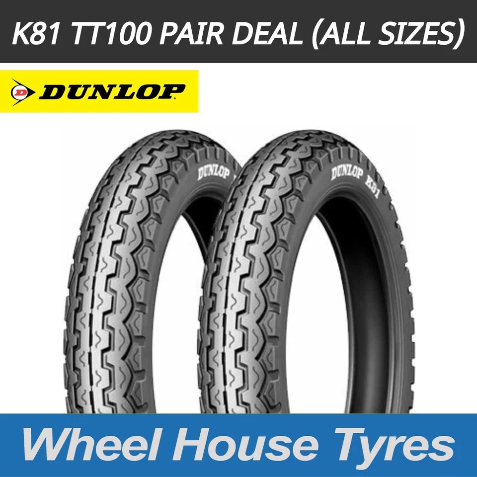 Dunlop K81 TT100 Motorcycle Tyre Pair Deal - Image 1 of 1