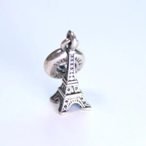 Genuine Pandora Sterling Silver Eiffel Tower Paris Dangle Pandant - Picture 1 of 2