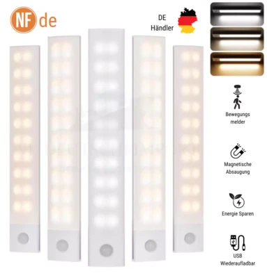 LED Unterbauleuchte mit Bewegungsmelder Küche Schrank Nachtlampe USB AKKU Lampe - Bild 1 von 4