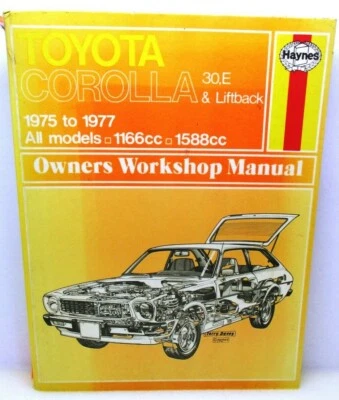 Haynes Toyota Corolla 30, E & Liftback 1975 A 1977 Manuale Del Proprietario - Immagine 1 di 4