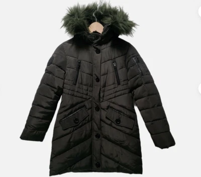DIESEL Girls Insulated Puffer Parka Winter Jacket Hood Faux Fur(OLIVE/GRN, 6)NWT - Image 1 of 4
