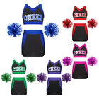 Kids Girls Cheerleading Dancewear Cross Back Cheerleading Dance Outfits Sports