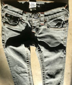 TRUE RELIGION Grey JEAN Girls 8 EUC JULIE/Skinny Straights UNIQUE COLOR NORDSTRM - Picture 1 of 9