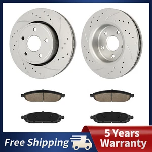 Front Drilled Rotors + Ceramic Brake Pads For Jeep Commander Grand Cherokee - Bild 1 von 14