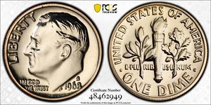 1968 S/S 10C Roosevelt Dime PCGS PR 67 RPM FS-502 - Picture 1 of 4