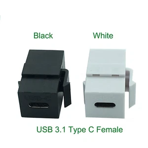 USB 3.1 C Connector Keystone Insert Female to Female for Wall Plate Outlet Panel - Picture 1 of 10