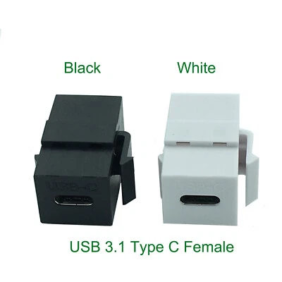 USB 3.1 C Connector Keystone Insert Female to Female for Wall Plate Outlet Panel - Image 1 of 4