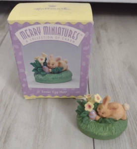 Vintage 1995 Hallmark Merry Miniatures Easter Egg Hunt Bunny Rabbit - Picture 1 of 6