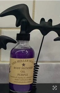 Body Shimmer Oil, crystal infused PURPLE 4 OZ EACH Hand Made You Pic Scent - Picture 1 of 3