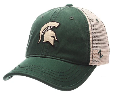 MICHIGAN ST. SPARTANS NCAA MESH SLOUCH TRUCKER SNAPBACK Z WASHED CAP HAT NWT! - Image 1 of 4