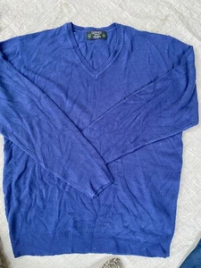 Dunnes Men's V-Neck Jumper -  Size L - Dull Blue/Purple - Picture 1 of 2