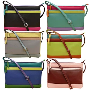 Bolso Bandolera ILI New York Doble Cremallera Multicolor RFID Con Bolsillo Frontal 6028 - Imagen 1 de 39