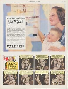 1938 Ivory Soap Bird Cage Baby Mother Bridge Club Gaffe Vintage Print Ad LHJ2