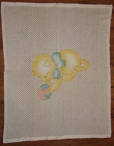 Vtg Woodleigh Scottish Lace White Baby Blanket Kitty Cat Woodward & Lothrop - Picture 1 of 3