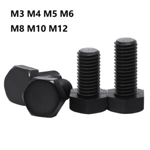 Śruba z tworzywa sztucznego Śruba sześciokątna Czarna Nylon DIN 933 Śruba M3 do M12