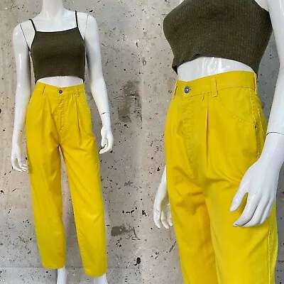 Vintage Early 80’s Levi’s Sunshine Yellow Cotton Pants, 24”  - Image 1 of 4