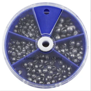 205Pcs 5 Sizes Lead Split Shot Weights, Removable Round Fishing Weight Sinkers - Picture 1 of 15