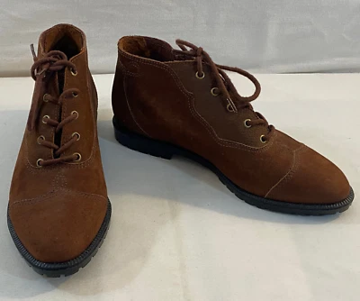 Botines Sporto Mujer Gamuza Cuero Marrón Talla 6 LN Estado + Caja Foto 1 de 4