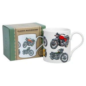 Klassischer Motorradbecher Kaffeetasse Vincent BSA Triumph Feinchina Geschenkverpackung - Bild 1 von 1