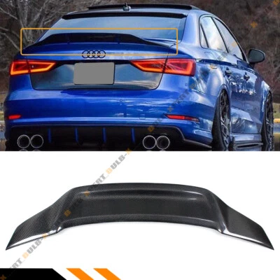 FOR 14-2020 AUDI A3 S3 RS3 8V SEDAN RT STYLE CARBON FIBER DUCKBILL TRUNK SPOILER - Image 1 of 4