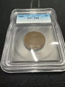 1865 .02 ICG VG8 Two-cent piece, 2c, Shield - Picture 1 of 2