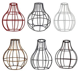 Lámpara colgante de metal techo industrial geométrico alambre jaula pantalla decoración - Imagen 1 de 24