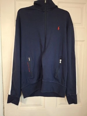 Chaqueta de Pista Polo Ralph Lauren Cremallera Completa Rendimiento Informal Azul Rojo Para Hombre Grande Foto 1 de 4