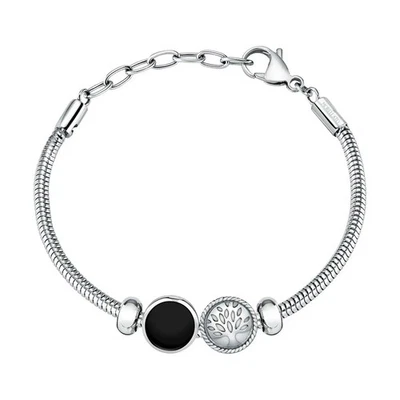 Bracciale MORELLATO uomo Drops acciaio Albero Vita / Nero - Immagine 1 di 4