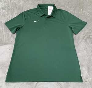Nike DriFit Shirt Mens Large Green Golf Tennis Athletic Embroidered Logo - Picture 1 of 10