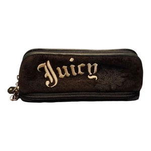 VTG Y2K Juicy Couture Make Up Bag Case Black Velvet Embroidered RARE - Picture 1 of 7