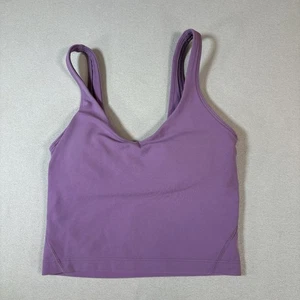 Camiseta sin mangas LULULEMON Align Crop Buttery Nulu calce ajustado yoga activo talla 0 púrpura - Imagen 1 de 9