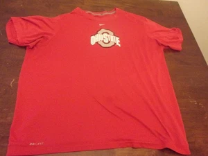 Ohio State Buckeyes t shirt uomo usata xl NIKE dri fit rossa difetto/macchia - Foto 1 di 4