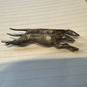 Vintage Sterling Silver Greyhound Running Brooch/Pin 2 3/4” - Picture 1 of 10