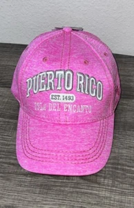 Puerto Rico Hat Cap  Isla Del Encanto Strap Back Pink White Baseball Womens - Picture 1 of 10