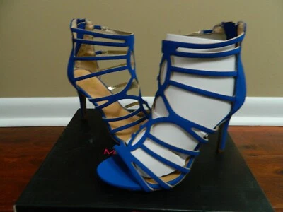 NIB Material Girl Women's Cut Out Strappy Sandal Heel Cobalt Blue sz8 - Image 1 of 4