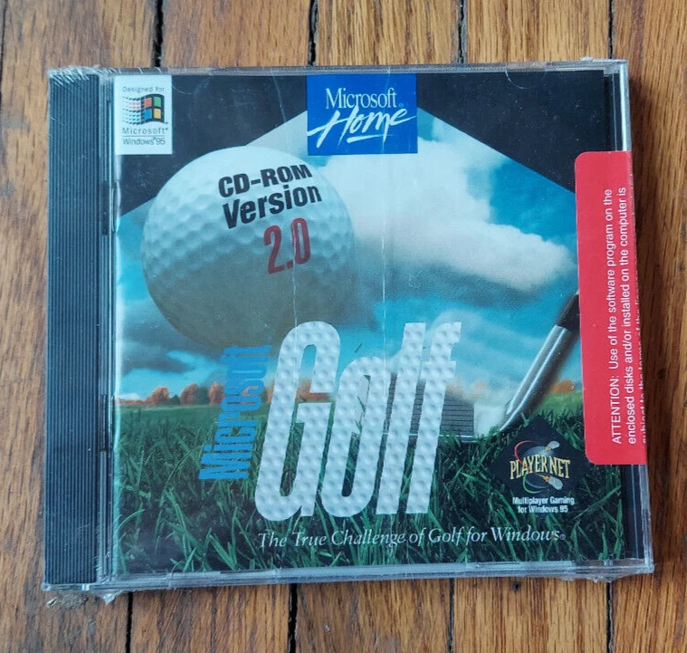 Microsoft Golf Windows 95 PC The True Challenge Of Golf NEW SEALED - Image 1 of 1