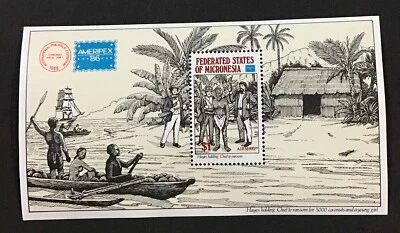 Micronesia 1986 XF Sc#C25 Souvenir Sheet,     (W44) - Image 1 of 2