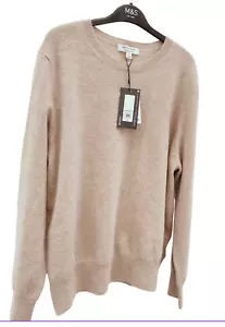 JERSEY CUELLO REDONDO CACHEMIR PURO CAPUCHINO AUTÓGRAFO M&S - Imagen 1 de 6