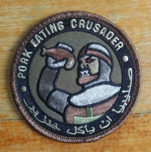 Authentic Mil-Spec Monkey ~ PORK EATING CRUSADER ~ Tactical Morale Combat PATCH - Picture 1 of 6