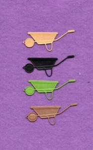 GARDEN WHEELBARROW die cuts scrapbook cards - Imagen 1 de 1