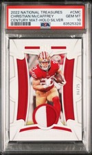 2022 National Treasures Christian Mccaffrey Century Material Holo #/25 PSA 10