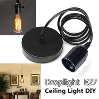 E27 Lámpara de techo Colgante Edison Bulb Lámpara moderna de luz Cable de techo
