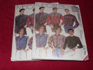 🌼 McCALL'S #6569-MEN'S SLEEVELESS or LONG SLEEVE WESTERN SHIRT PATTERN 46-48 FF - Picture 1 of 2