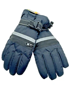 Kids All in Motion Adjustable Black Winter/Ski Gloves w/Zipper Pockets Size 4-7 - Picture 1 of 10