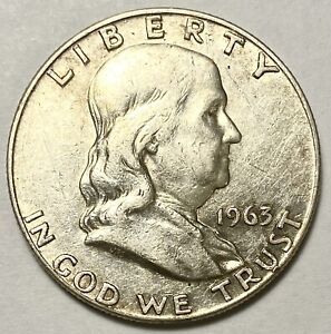 1963 D Franklin 90% Silver Half Dollar, $0.99 Start & No Reserve, See Descrip.