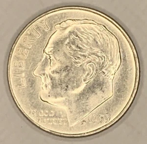 1959 D Roosevelt Dime BU ~ 90% Silver ~ Uncirculated U.S. Coin from Roll ~ D3065 - Picture 1 of 2