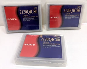 Sony 120MB vorformatierte QIC-80 Mini Datenpatronen 2120QIC80 (x3 neu, versiegelt) - Bild 1 von 8