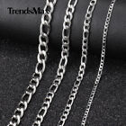 3-9mm For Men Women Silver Stainless Steel Figaro Chain Necklace Jewelry 16"-30"