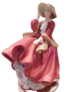 ROYAL DOULTON Vintage Top 'O The Hill Red Dress Lady Figurine HN1834 COPR1937 EX - Picture 1 of 11